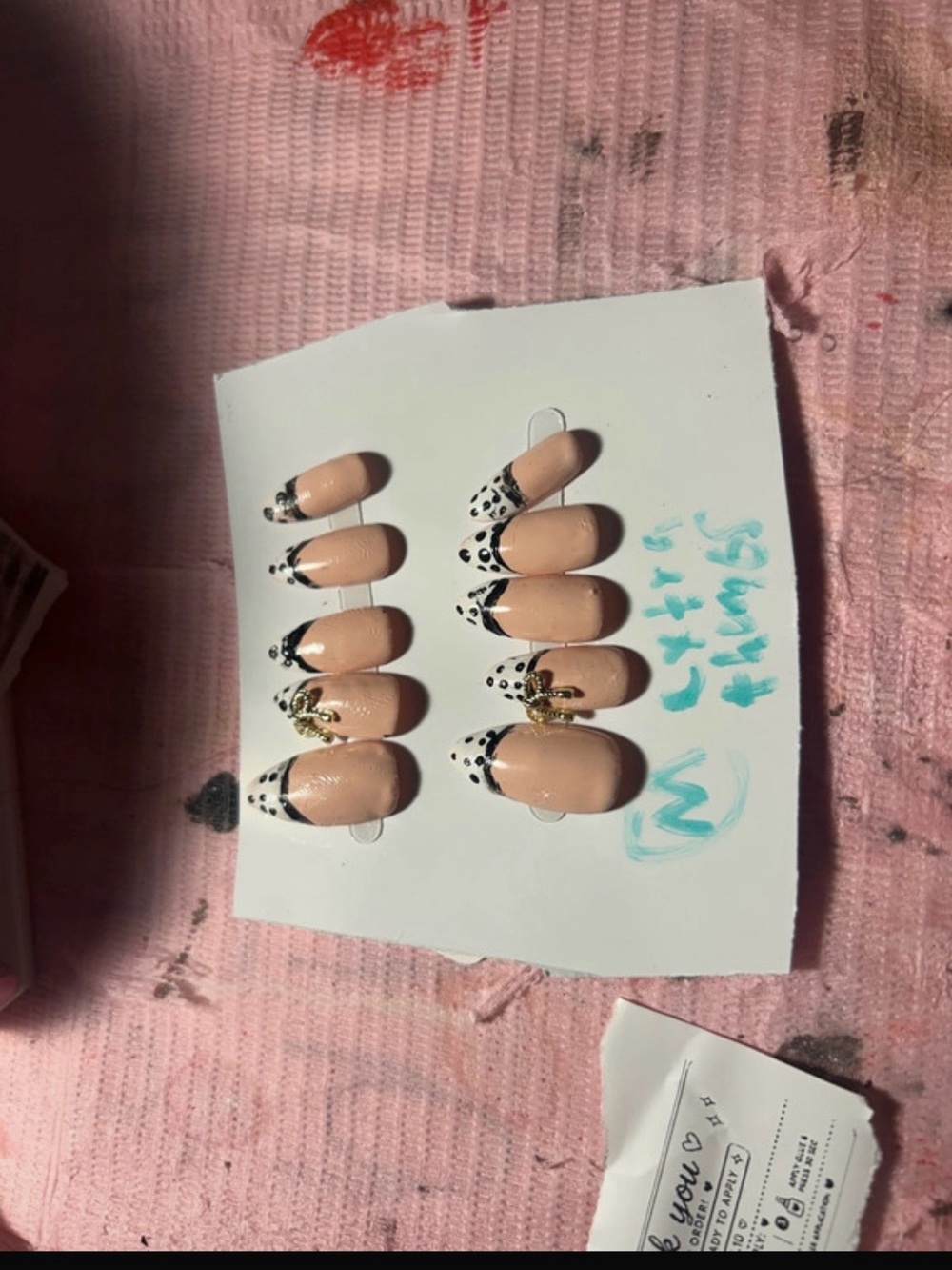 Nude & Black Dalmatian Accent Press-On Nails